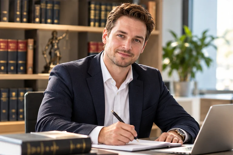 Illustrative Darstellung eines Mannes im Büro als Arbeitgeberperspektive